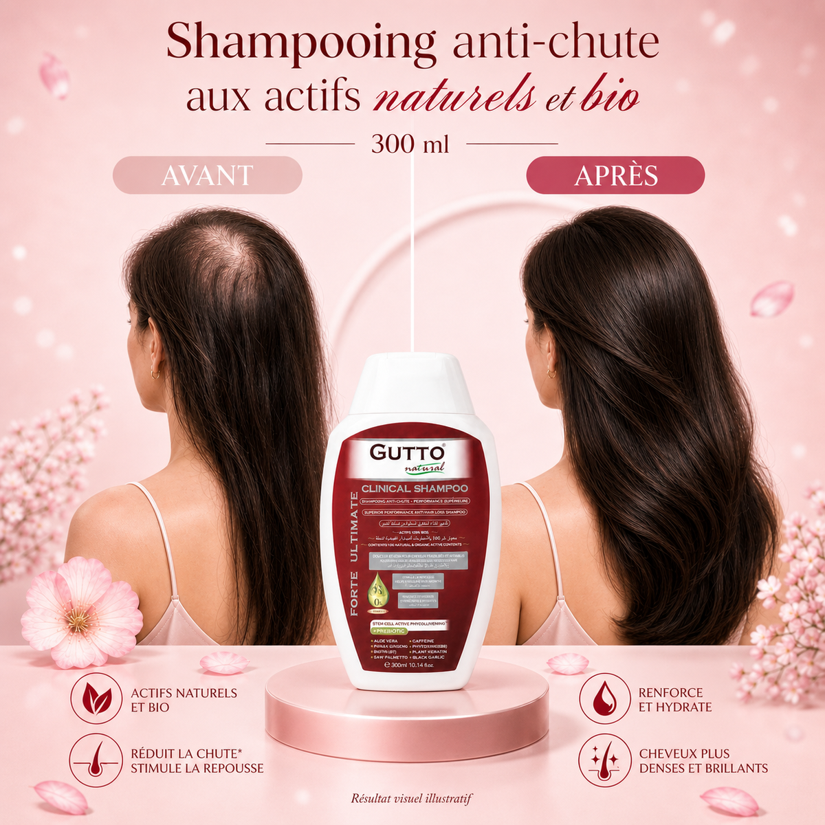 Shampooing anti-chute aux actifs naturels et bio - 300 ml