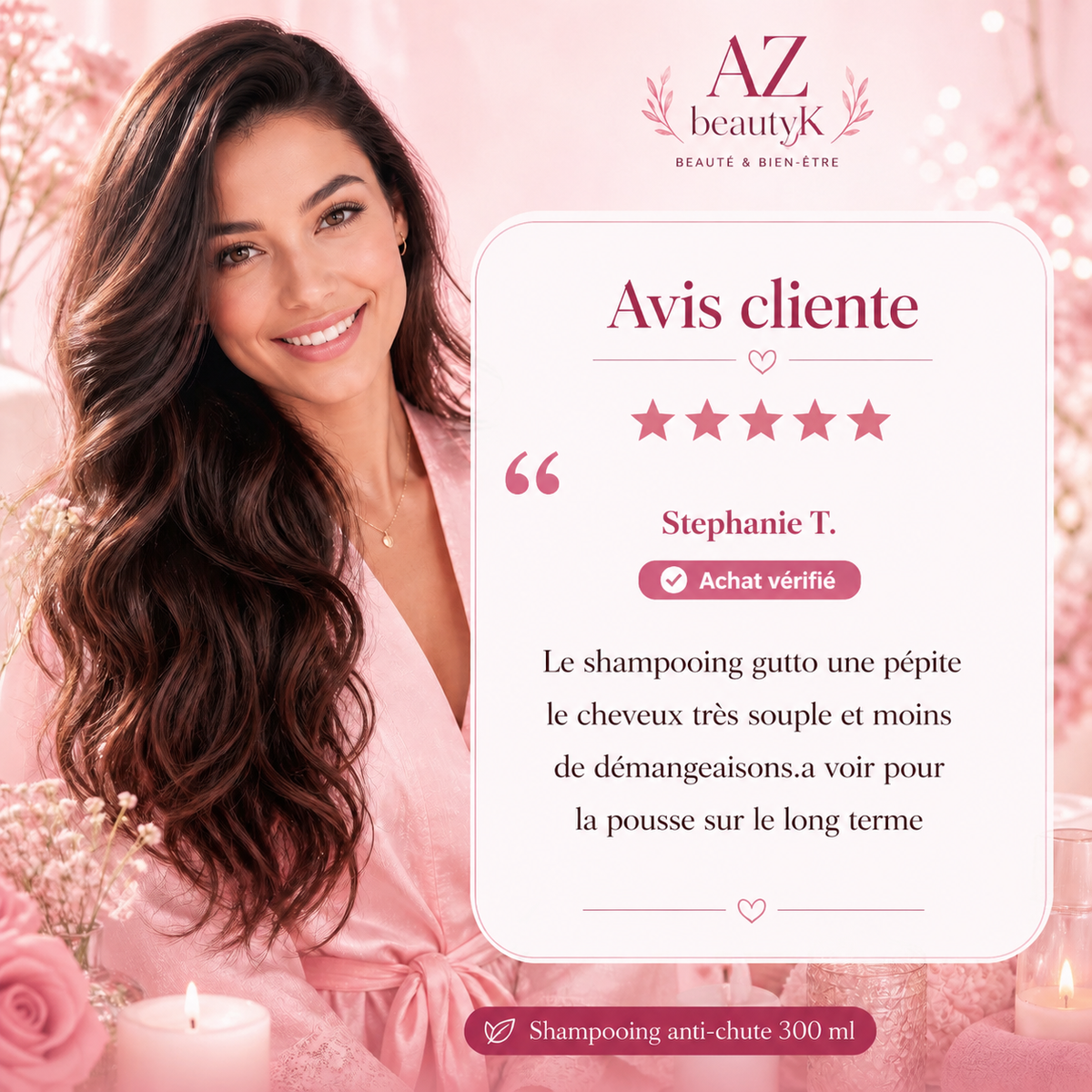 Shampooing anti-chute aux actifs naturels et bio - 300 ml