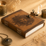 Carnets en cuir avec boucle (plusieurs modèles) - Feuilles blanches - 200 pages