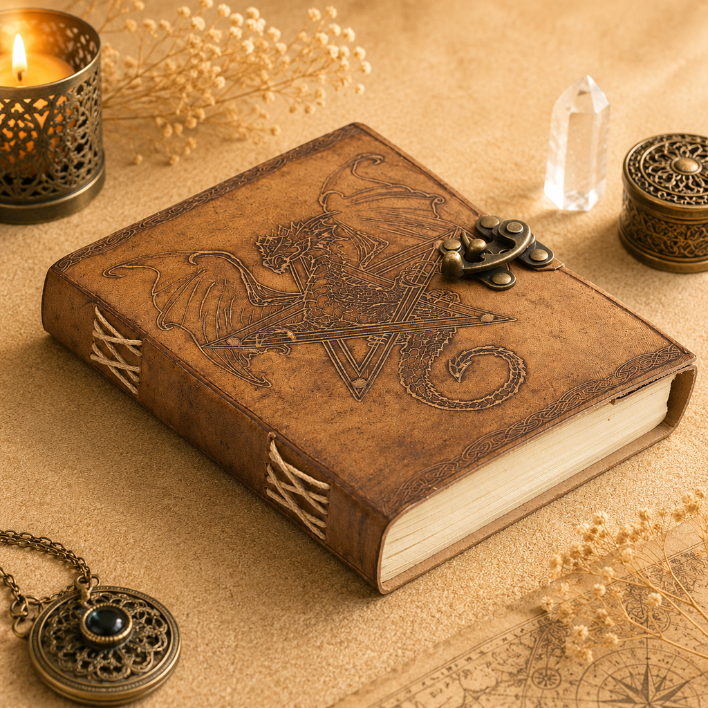 Carnets en cuir avec boucle (plusieurs modèles) - Feuilles blanches - 200 pages