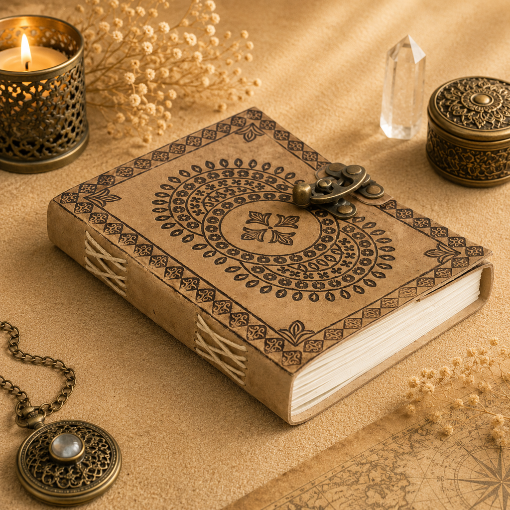 Carnets en cuir avec boucle (plusieurs modèles) - Feuilles blanches - 200 pages