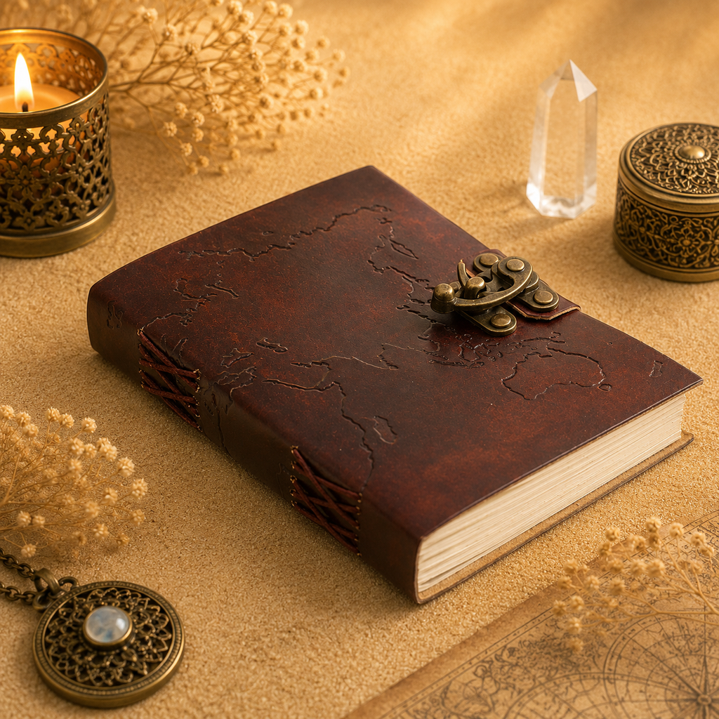 Carnets en cuir avec boucle (plusieurs modèles) - Feuilles blanches - 200 pages