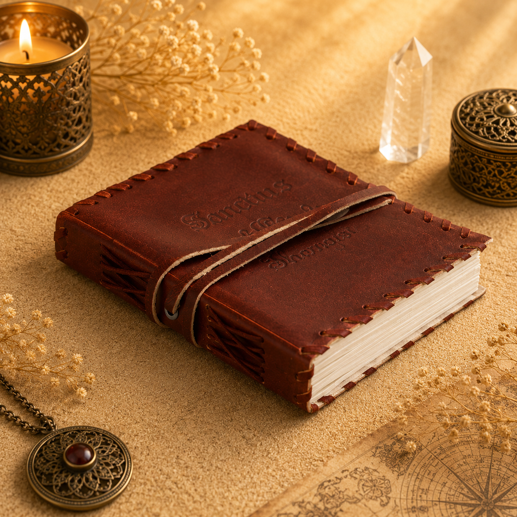 Carnets en cuir avec boucle (plusieurs modèles) - Feuilles blanches - 200 pages
