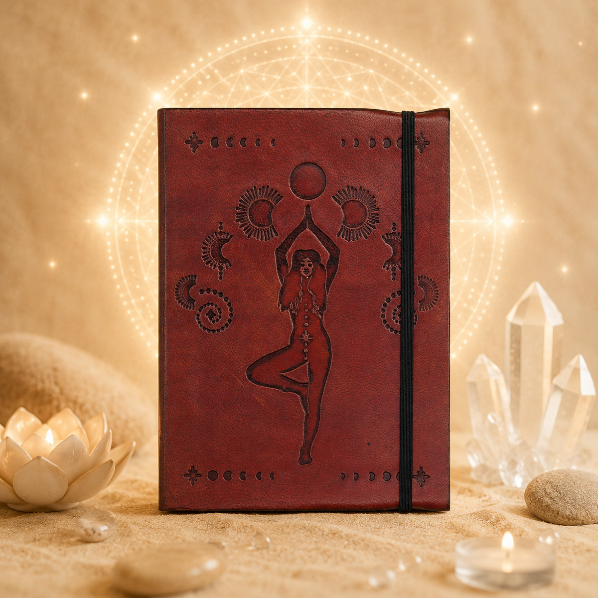Carnets en cuir tanné avec bandoulière