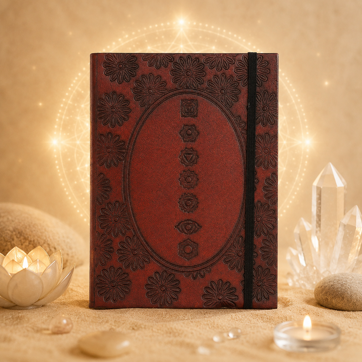 Carnets en cuir tanné avec bandoulière