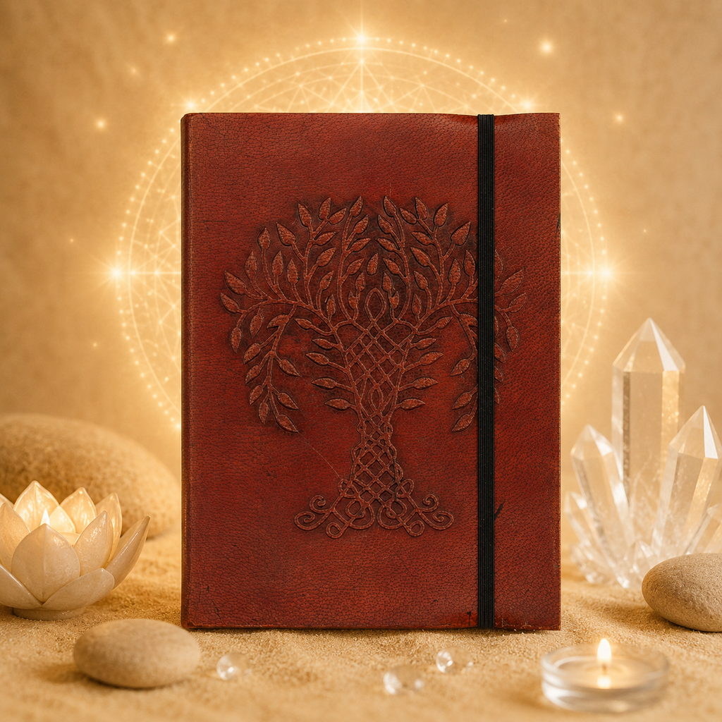 Carnets en cuir tanné avec bandoulière