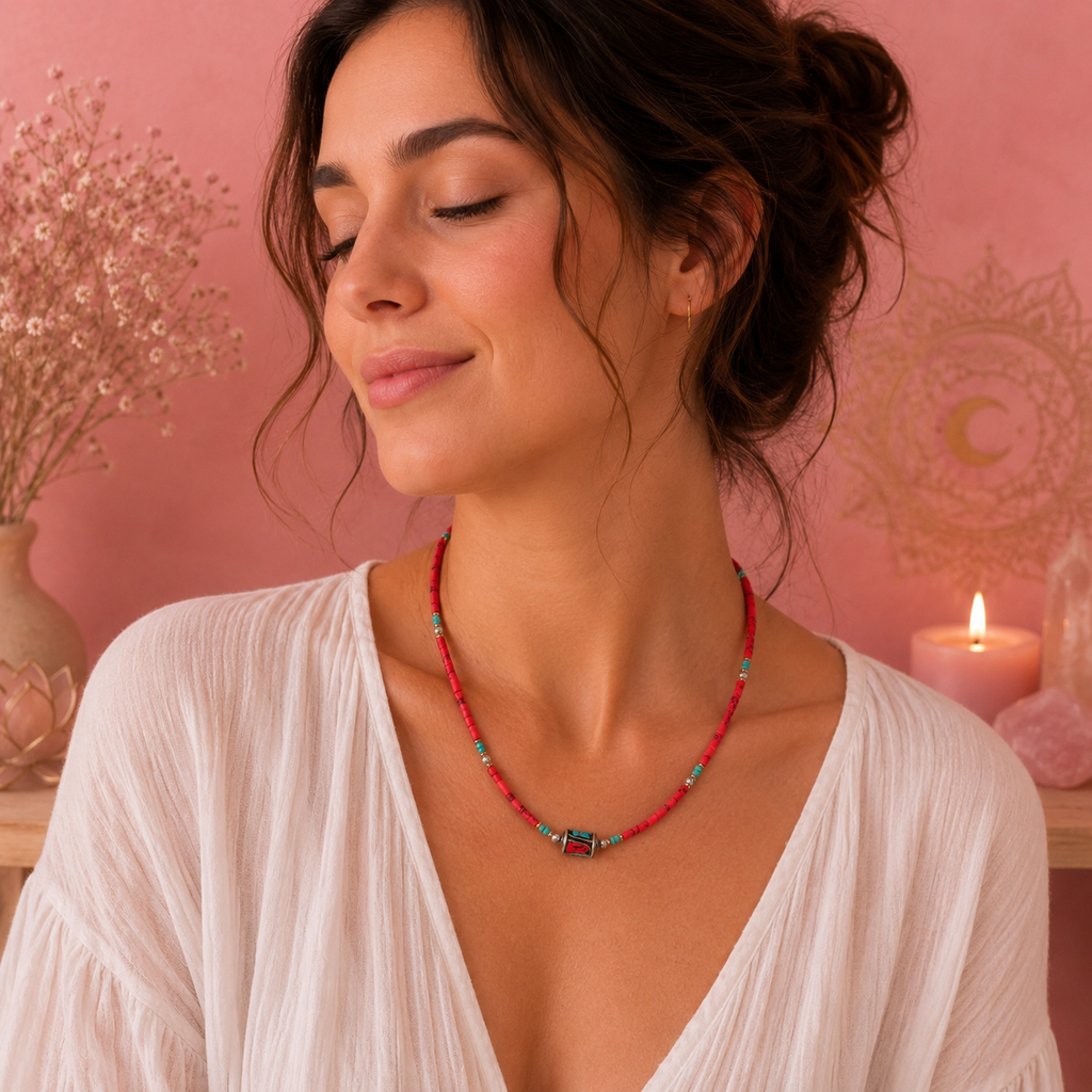 Collier népalais en pierre extra-fine - Plusieurs variantes