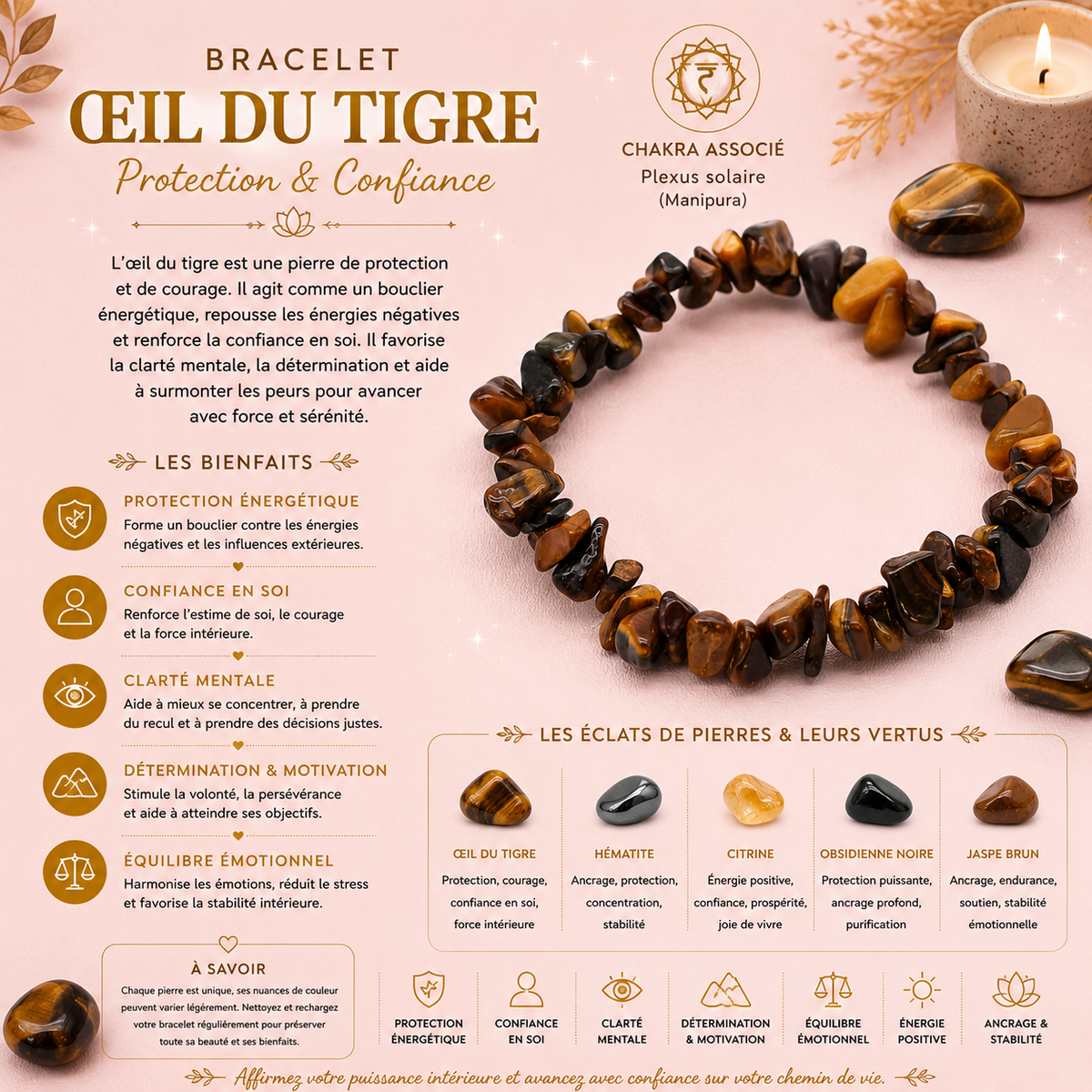 Bracelet en éclat de pierre