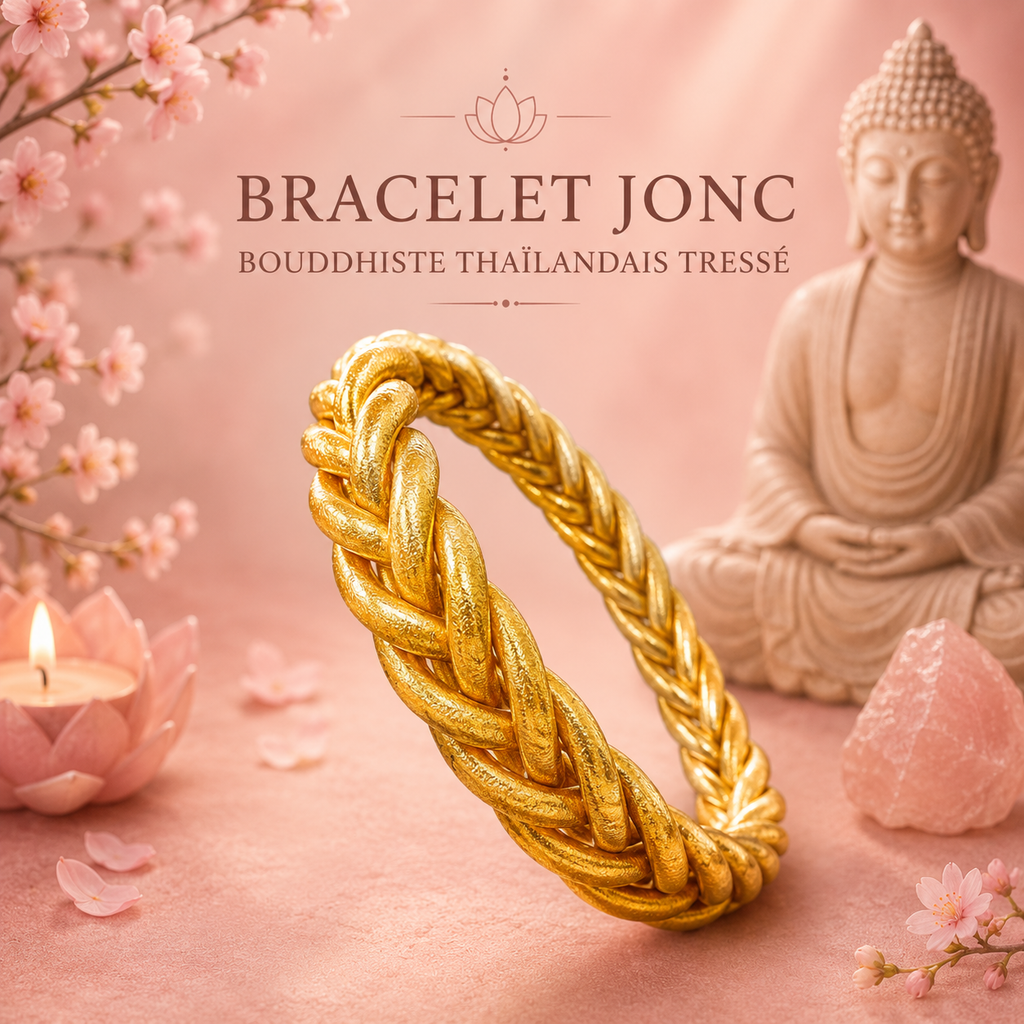 Bracelet Jonc Bouddhiste Thaïlandais Tressé (plusieurs variantes)