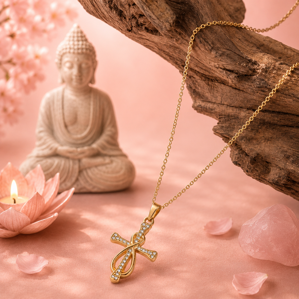 Collier Croix & Infini – Foi Éternelle & Lumière