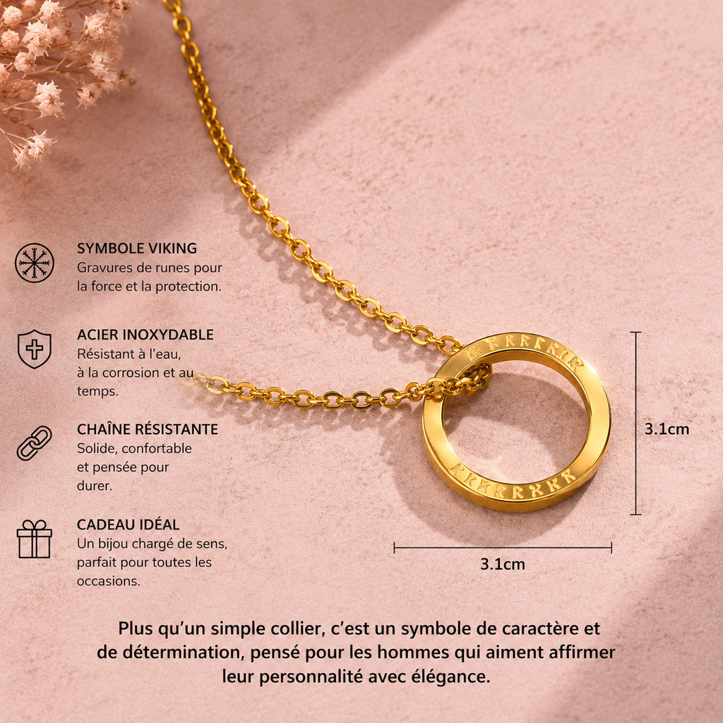 Collier Mobius en acier inoxydable pour homme (plusieurs couleurs)