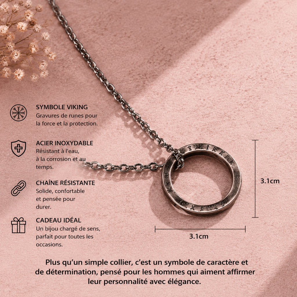 Collier Mobius en acier inoxydable pour homme (plusieurs couleurs)