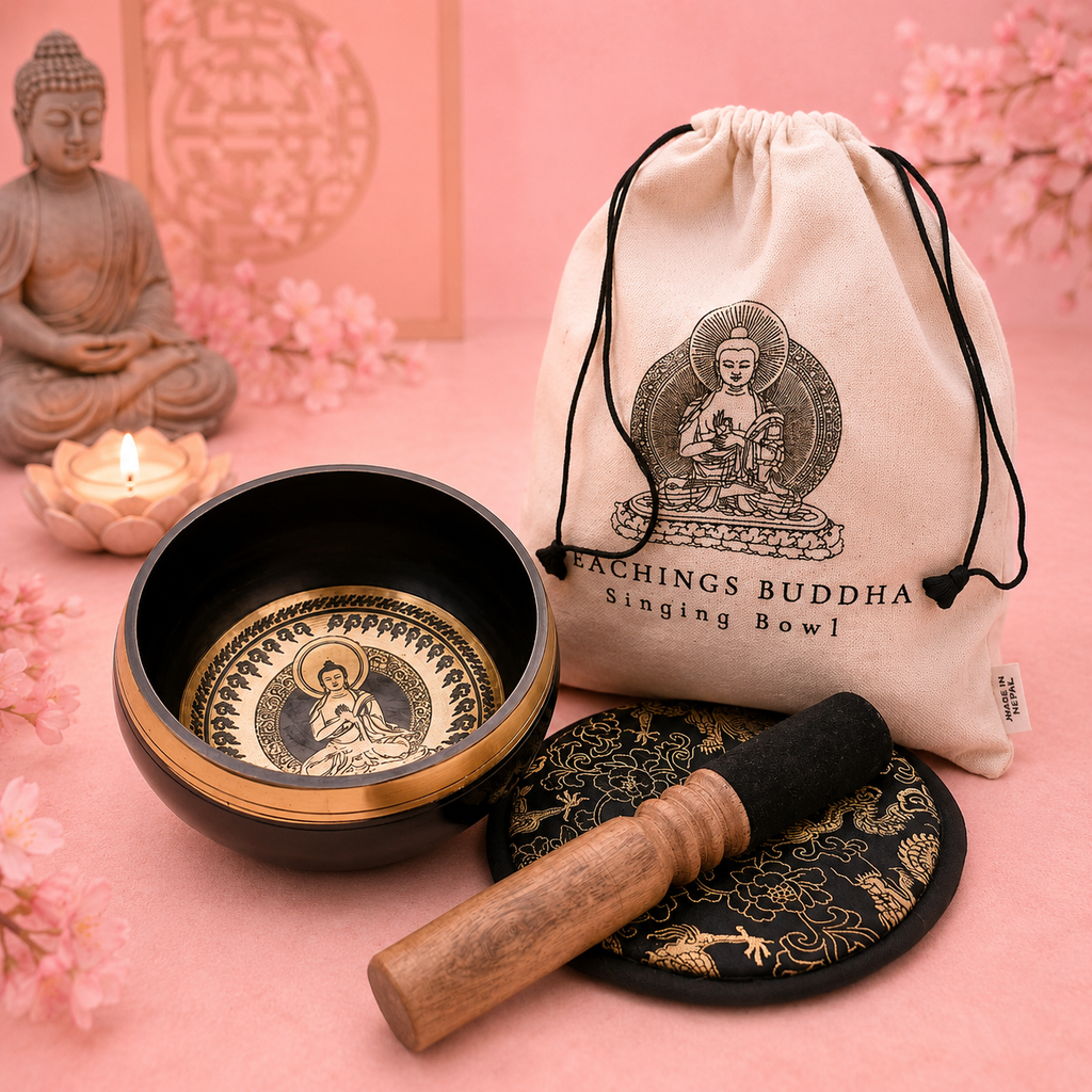 Coffret cadeau bol chantant gravé à la main - 14 cm (plusieurs modèles)