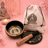 Coffret cadeau bol chantant gravé à la main - 14 cm (plusieurs modèles)