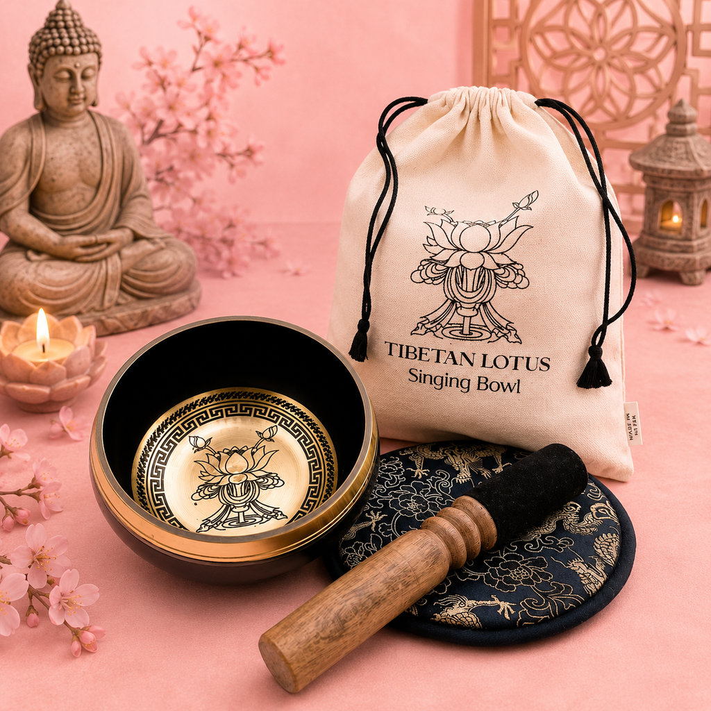Coffret cadeau bol chantant gravé à la main - 14 cm (plusieurs modèles)