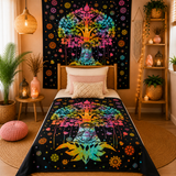 Couvre-lit ou Tenture murale en coton - Arbre Bodhi (2 tailles)
