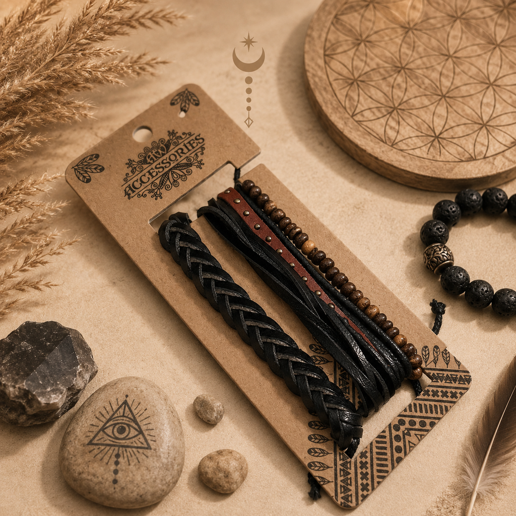 Set de Bracelets pour Homme – Noir