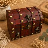 Grand coffre au trésor artisanal - Style colonial (3 coloris) (21×15,5x16 cm)
