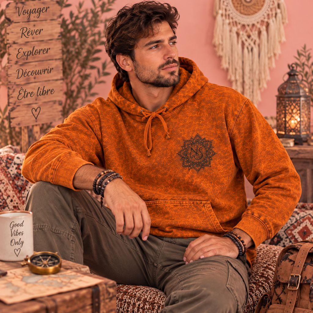Sweat à Capuche Nomad Sari – L'Esprit Bohème & Nomade (4 tailles)