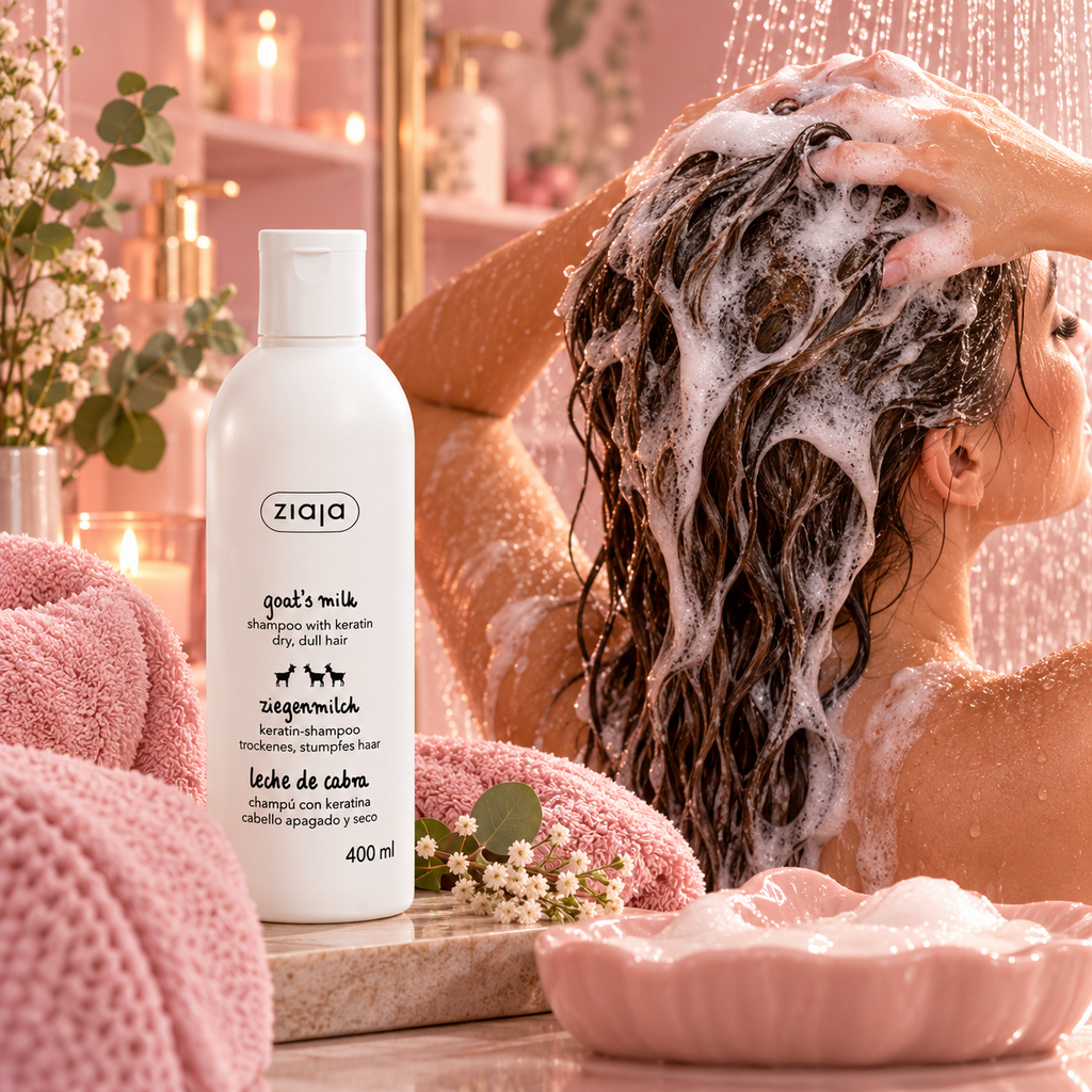 Shampooing fortifiant à la kératine et au lait de chèvre