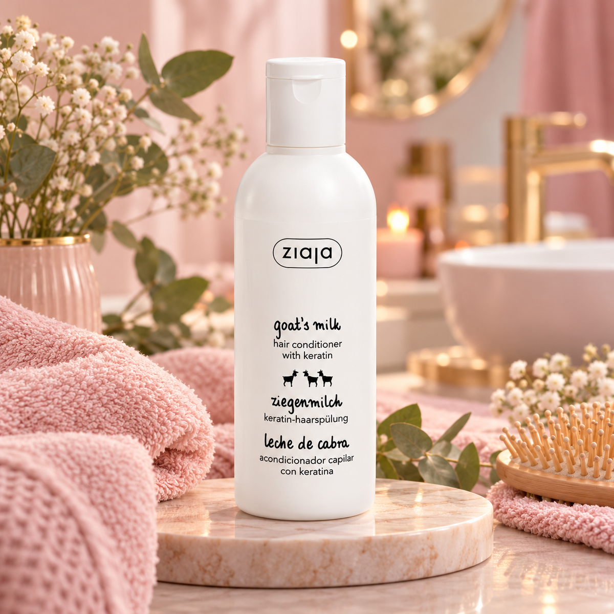 Après-shampooing réparateur à la kératine et au lait de chèvre