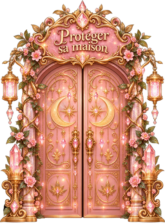 Porte ancienne rose et or : Protéger sa maison